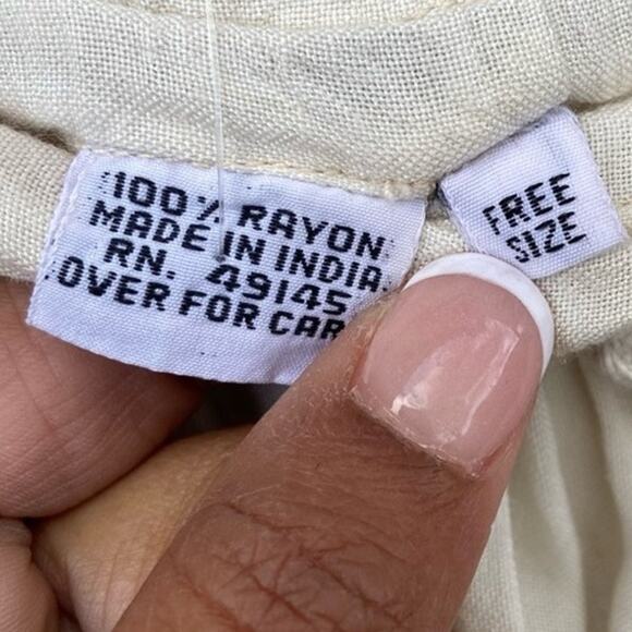 New Sam Hilu Womens Medium Free Size African Mask Boho Ivory Black Maxi Skirt - Picture 5 of 6